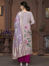 Purple Cembric Cotton Pant Suit Acy9843 Closure View
