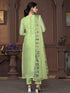 Green Muslin Cotton Pant Suit Acy9844 Closure View