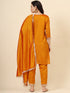 Mustard Vichitra Silk Pant Suit Acy9872 Closure View