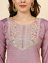 Purple Vichitra Silk Pant Suit Acy9875 Back View