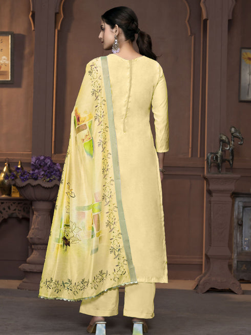 Yellow Modal Pant Suit Acy9903 Closure View