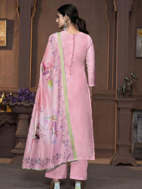 Pink Modal Pant Suit Acy9905 Closure View