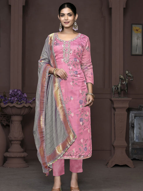 Pink Banarasi Organza Pant Suit Acy9906