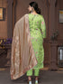 Green Banarasi Organza Pant Suit Acy9907 Closure View