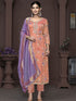 Rust Banarasi Organza Pant Suit Acy9908