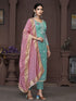 Blue Banarasi Organza Pant Suit Acy9909 Salwar Kameez
