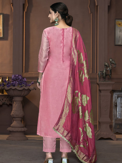 Pink Modal Pant Suit Acy9910 Closure View