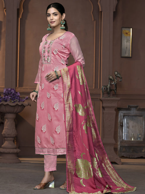 Pink Modal Pant Suit Acy9910 Back View