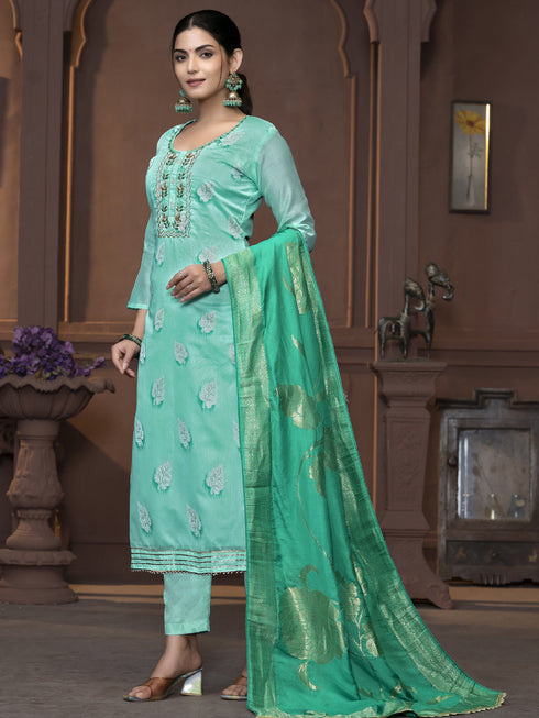 Sea Green Modal Pant Suit Acy9912 Back View