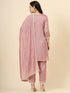 Pink Vichitra Silk Pant Suit Acy9920 Closure View
