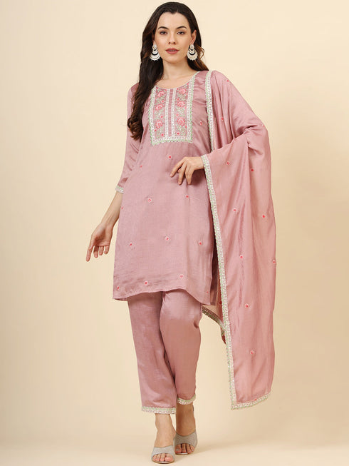 Pink Vichitra Silk Pant Suit Acy9920