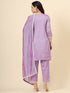 Purple Vichitra Silk Pant Suit Acy9923 Closure View