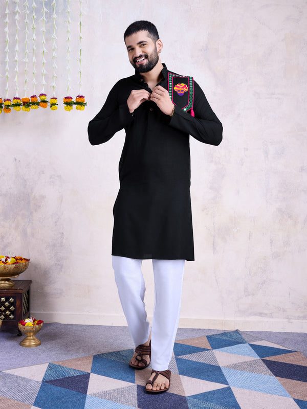 Black Kurta Rayon payjama