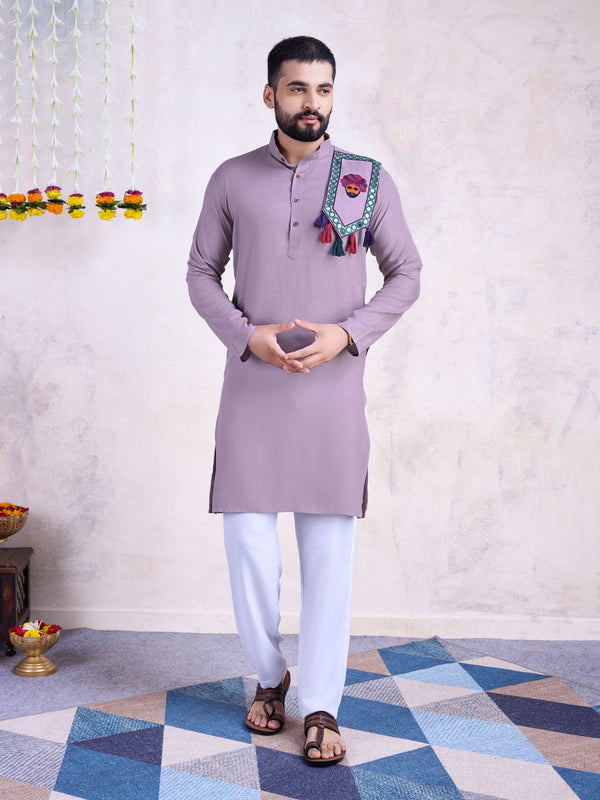 Dusty Purple Kurta Rayon payjama