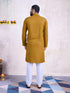 Yellow Kurta Rayon payjama Closure View
