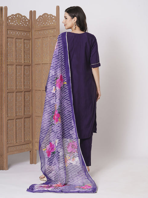 Voilet Pv Chanderi Pant Suit Acz3054 Closure View