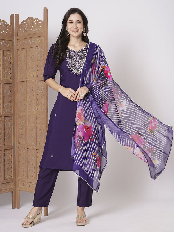 Voilet Pv Chanderi Pant Suit Acz3054