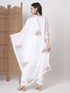 White Faux Georgette Pant Suit Acz3056 Closure View