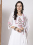 White Faux Georgette Pant Suit Acz3056 Back View