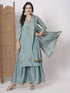 Blue Chinon Pant Suit Acz3057