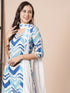 Blue Muslin Pant Suit Acz3061 Back View