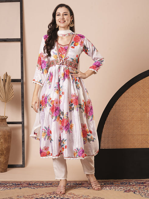 White Chinon Pant Suit Acz3062