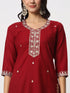 Maroon Cotton Pant Suit Acz3100 Back View