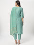 Sea Green Cotton Pant Suit Acz3103 Closure View