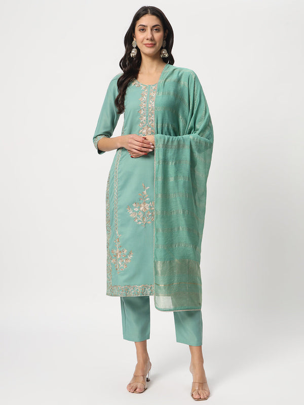Sea Green Cotton Pant Suit Acz3103