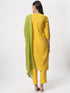 Yellow Cotton Pant Suit Acz3104 Closure View