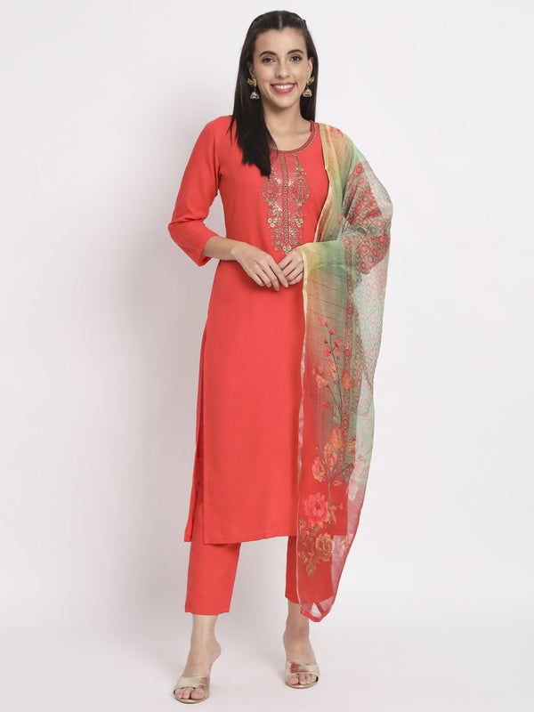 Red Magic Cotton Pant Suit Acz3108