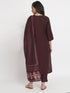 Brown Magic Cotton Pant Suit Acz3109 Closure View