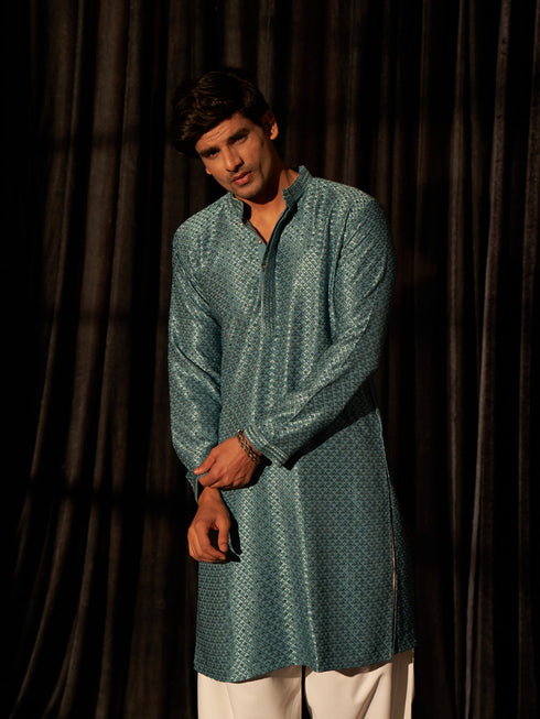 Blue Kurta Viscose Payjama
