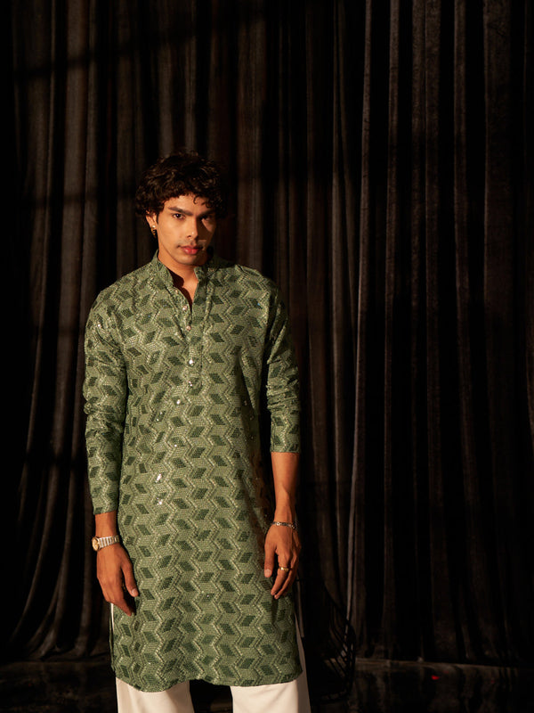 Green Kurta Viscose Payjama