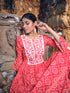 Red Cotton Anarkali Suit Acz3161 Back View