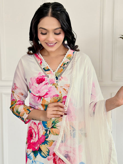 White French Crepe Pant Suit Acz3174 Back View