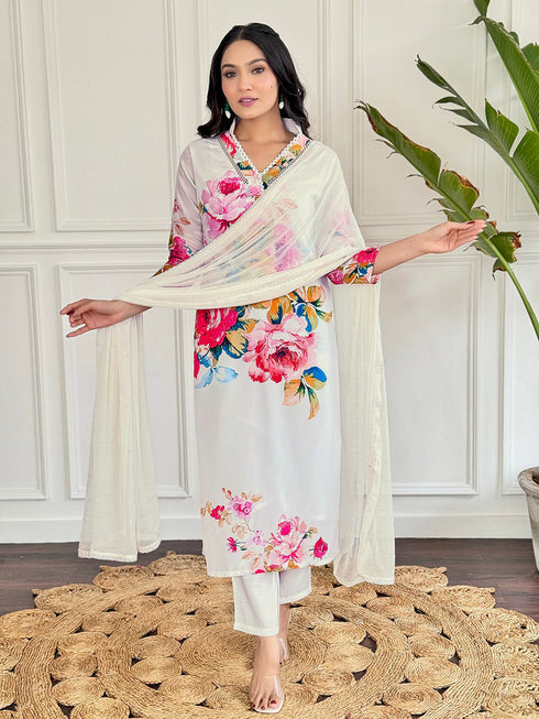 White French Crepe Pant Suit Acz3174