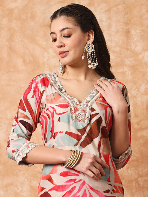 Multi Rayon Pant Suit Acz3177 Back View