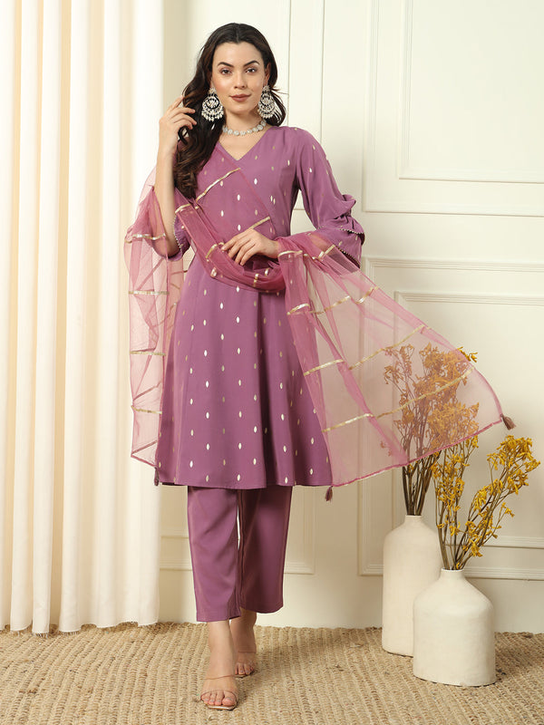 Lavender Crepe Pant Suit Acz3227