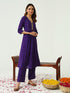 Purple Chanderi Pant Suit Acz3229 Closure View