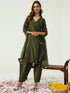Green Silk Blend Pant Suit Acz3231