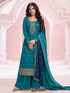 Teal Blue Vichitra Palazzo Suit Acz3269