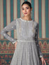Grey Georgette Anarkali Suit Acz3278 Closure View