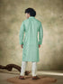 Sea Green Kurta Viscose Payjama Closure View