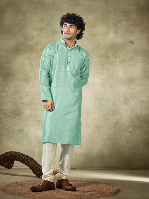 Sea Green Kurta Viscose Payjama