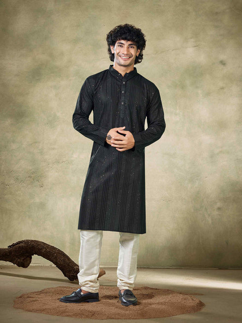 Black Kurta Viscose Payjama