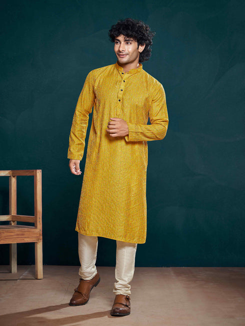 Yellow Kurta Viscose Payjama