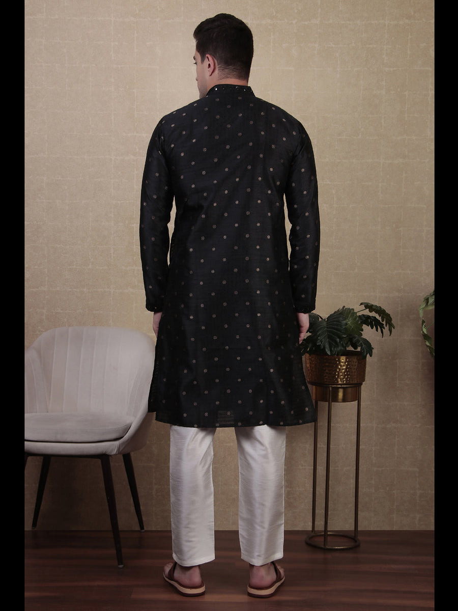Jecards Designer Silk Kurta with Slum Cotton Pajayma - Rent
