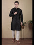 Black Kurta Jacquard Silk Payjama