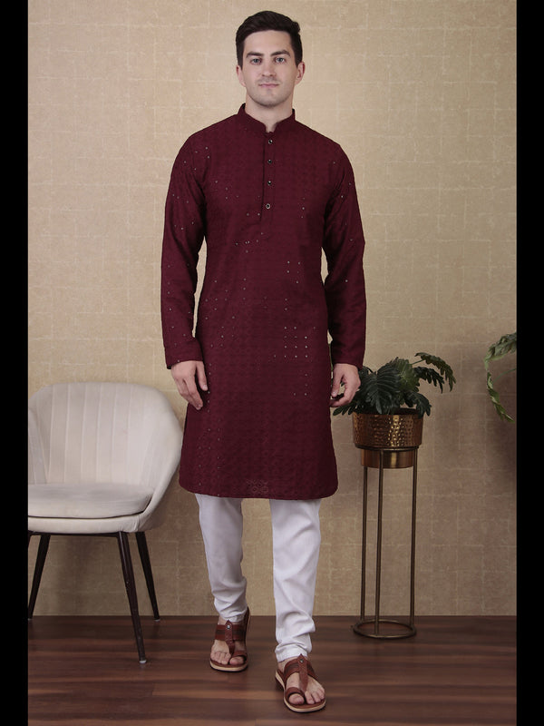 Maroon Kurta Cotton Payjama